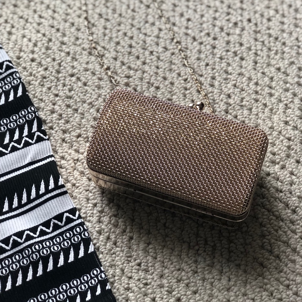 Gold mesh clutch/shoulder bag